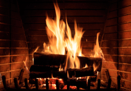 Image of a wood buring fireplace